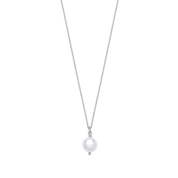 Silver 10mm W/Pearl Necklace