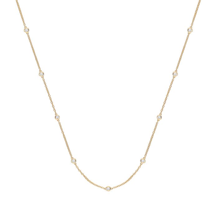 9ct Yellow Gold 0.50ct Rubover Diamond Chain (18in/45cm)