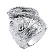 Silver Gents Large Saddle Ring