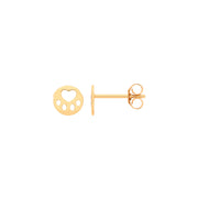 9ct Y/G Paw Studs