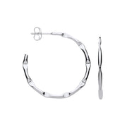 Silver 2.0mm Bamboo Hoop Earrings