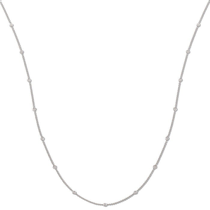 18ct White Gold 1.00ct Diamond by the yard Necklace (36in/91cm)