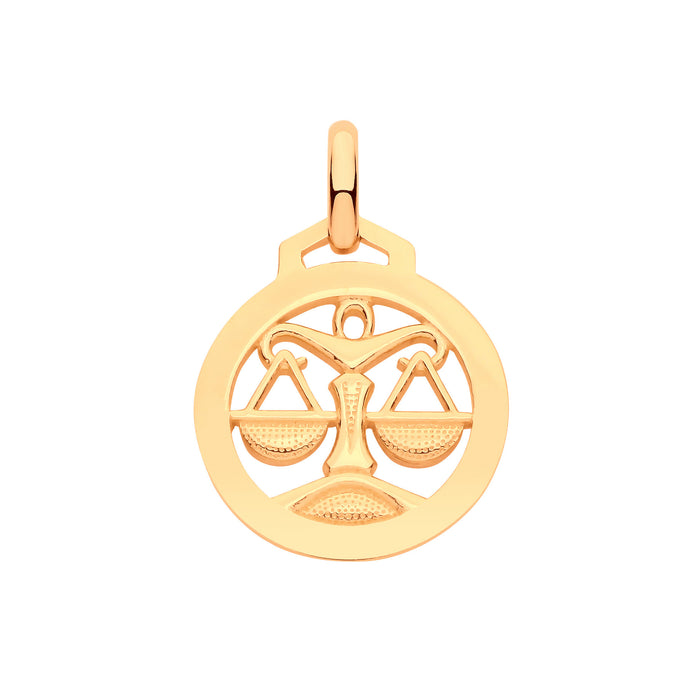 Y/G  Round Zodiac Pendant LIBRA