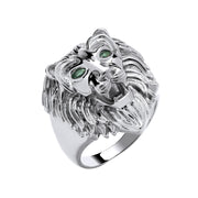 Silver Lion Head Gents Ring