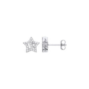Silver CZ Star Studs