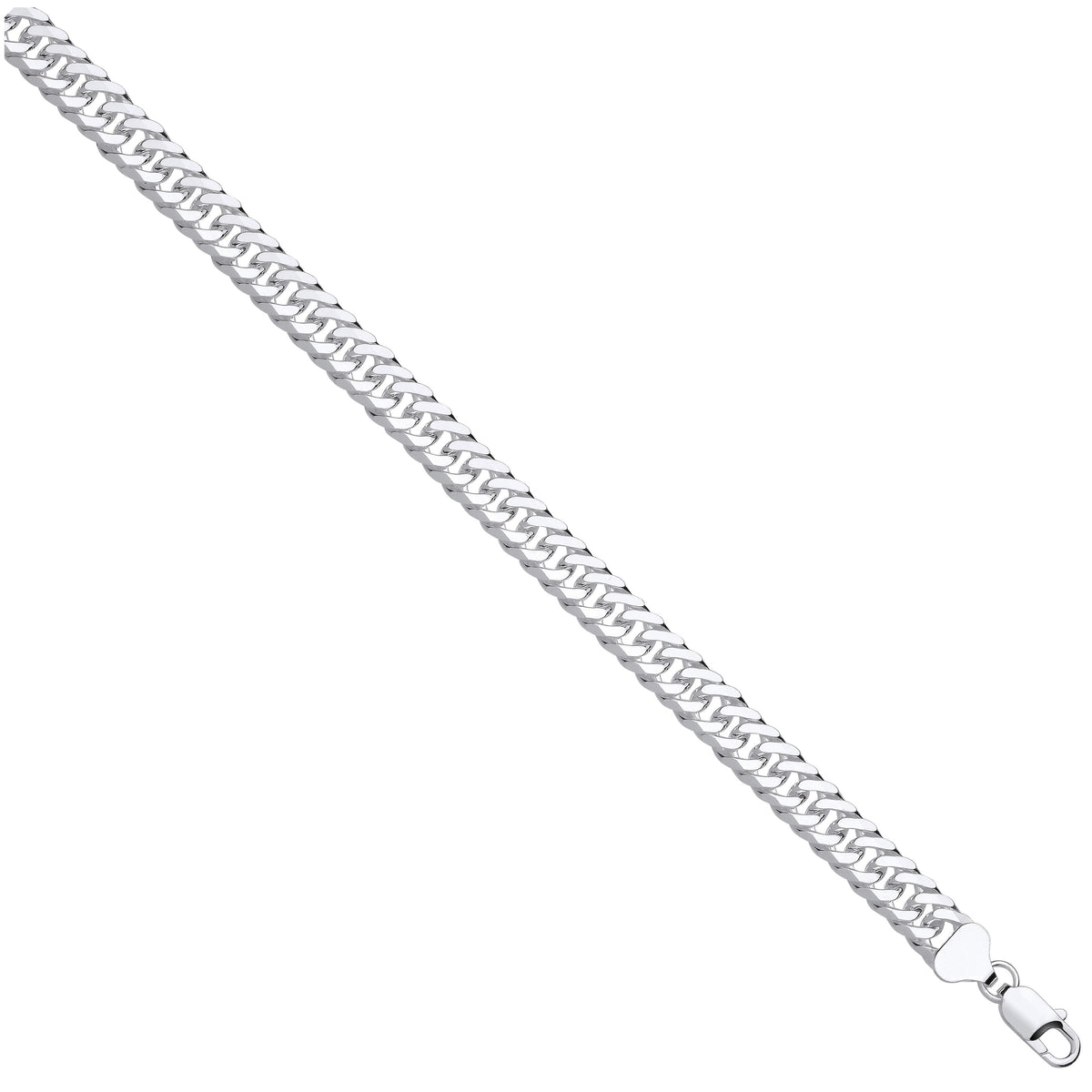 Silver Double Curb 9mm Chain