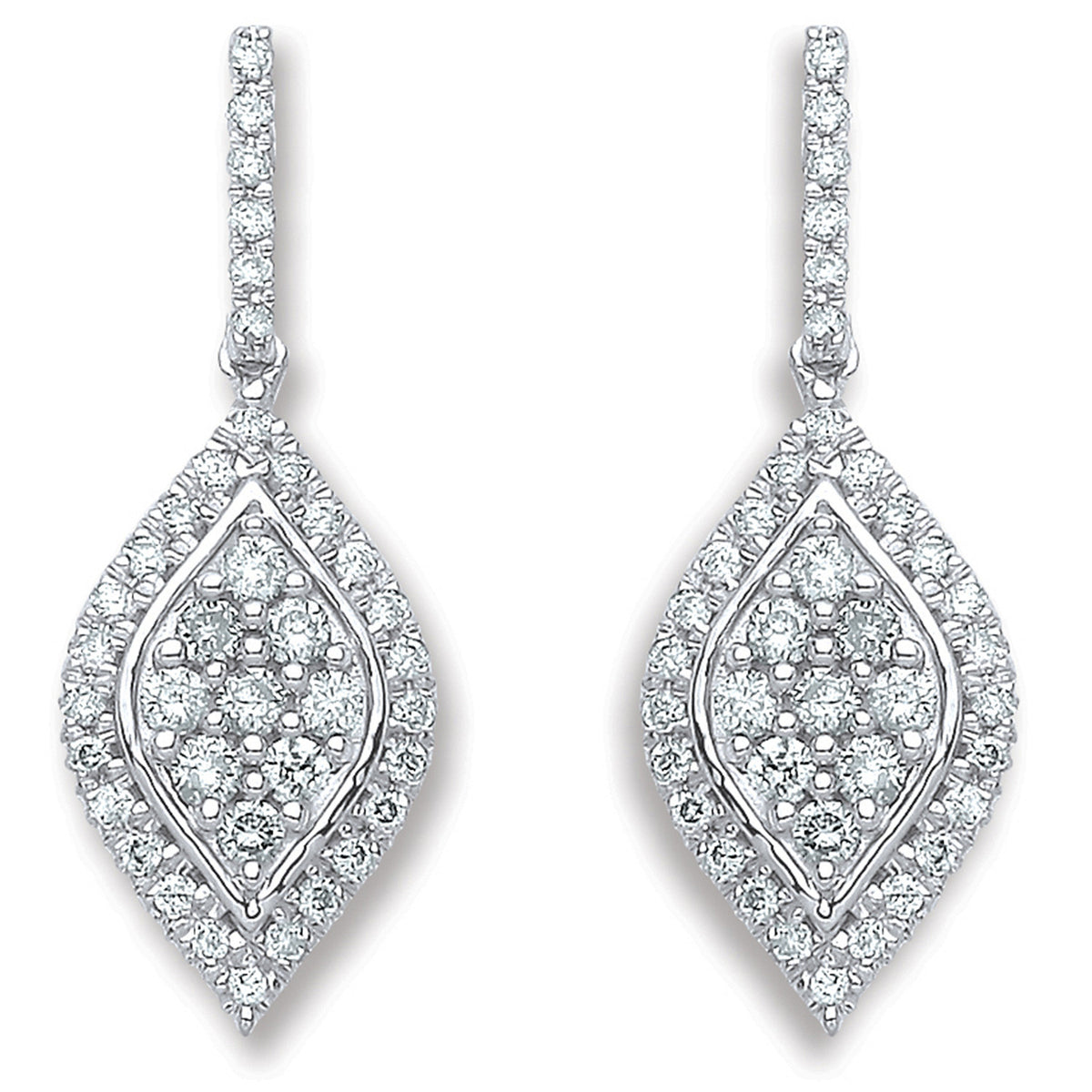 18ct White Gold 0.50ct Diamond Drop Earrings