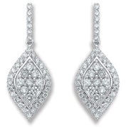 18ct White Gold 0.50ct Diamond Drop Earrings