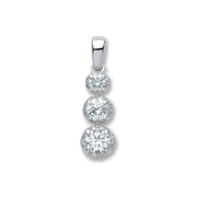 18ct White Gold 0.75ct Diamond Trilogy Pendant