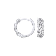 9ct White Gold Diamond 0.28ctw Huggie Earrings