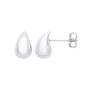 Silver Teardrop Studs