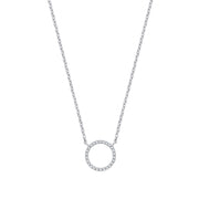 9ct White Gold 0.08ctw Necklace (chain 17")