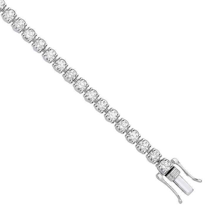 9ct White Gold 3.00ctw LAB GROWN Diamond Tennis Bracelet WGI Certified