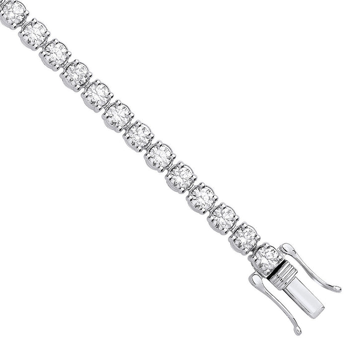 9ct White Gold 5.00ctw LAB GROWN Diamond Tennis Bracelet WGI Certified