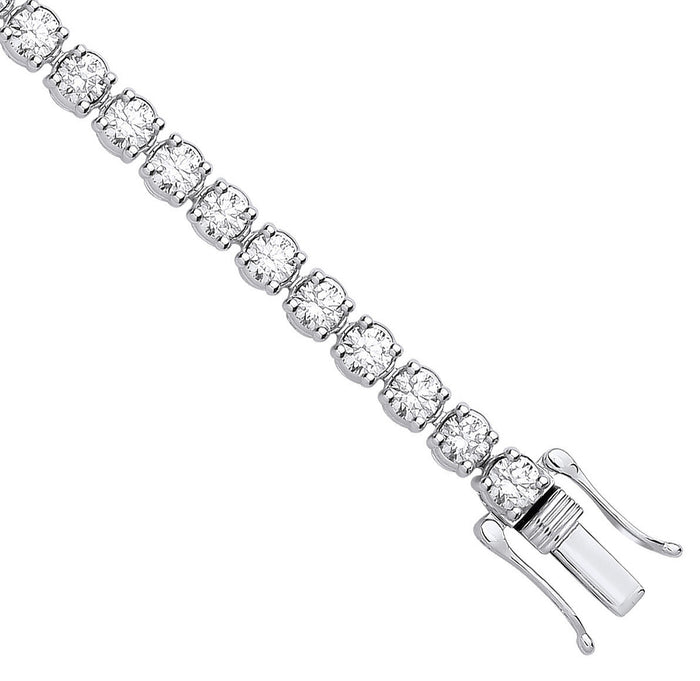 9ct White Gold 7.00ctw LAB GROWN Diamond Tennis Bracelet WGI Certified