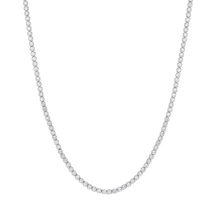 9ct White Gold 15.00ctw LAB GROWN  17" Diamond Tennis Necklace WGI Certified