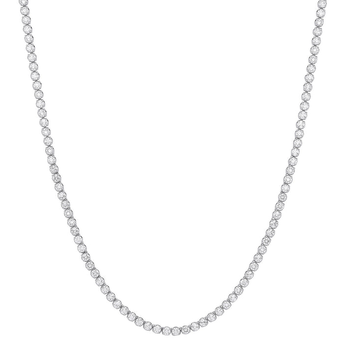 9ct White Gold 20.00ctw LAB GROWN 17" Diamond Tennis Necklace WGI Certified