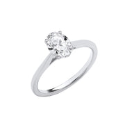 18ct White Gold 1.00ctw Oval Cut LAB GROWN Diamond Ring IGI Certified