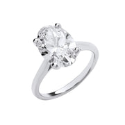 18ct White Gold 4.00ctw Oval Cut LAB GROWN Diamond Ring IGI Certified