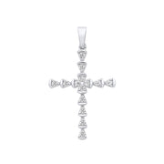 Silver Part Rub-Over CZ Cross