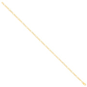 14ct Y/G Hollow Beveled Figaro 2.6mm Chain