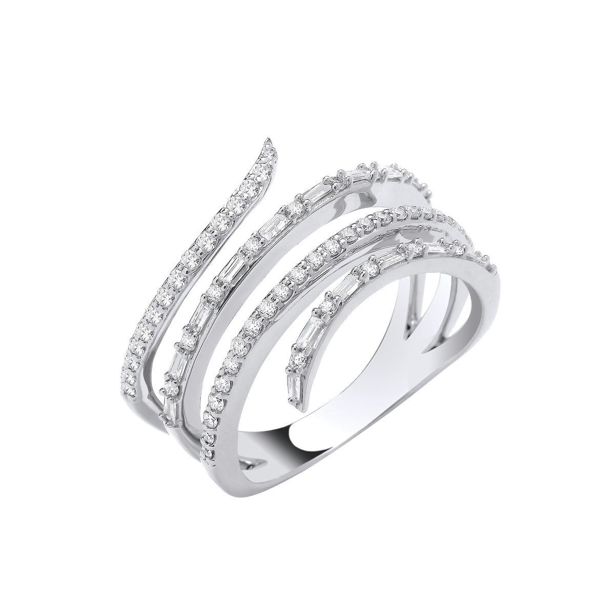 9ct White Gold 0.50ctw Snake Ring
