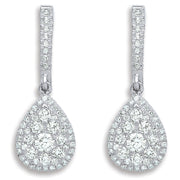18ct White Gold 0.75ct Diamond Drop Earrings