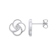 Silver White Shell Swirl Stud Earrings