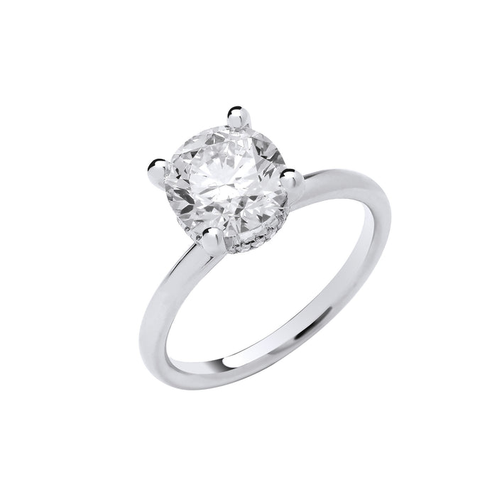 18ct White Gold 2.07ctw Solitaire LAB GROWN Hidden Halo Diamond Ring IGI Certified