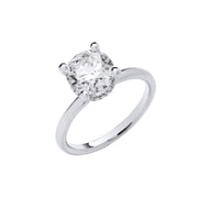 18ct White Gold 2.07ctw Solitaire LAB GROWN Hidden Halo Diamond Ring IGI Certified