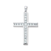 18ct White Gold 1.17ct Princess Cut Diamond Cross