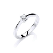 9ct W/G 0.10ct Solitaire Ring