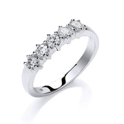 18ct White Gold 0.50ct 5 Stone Diamond Eternity Ring