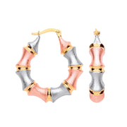 Y/G Three Colour Bamboo Frosted Hoops