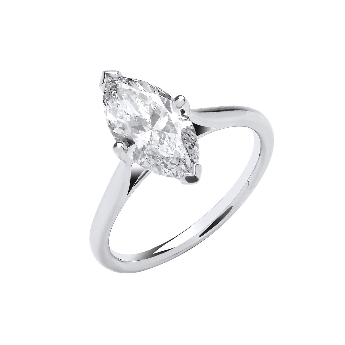 18ct White Gold 2.00ctw Marquise Cut  LAB GROWN Diamond Ring IGI Certified