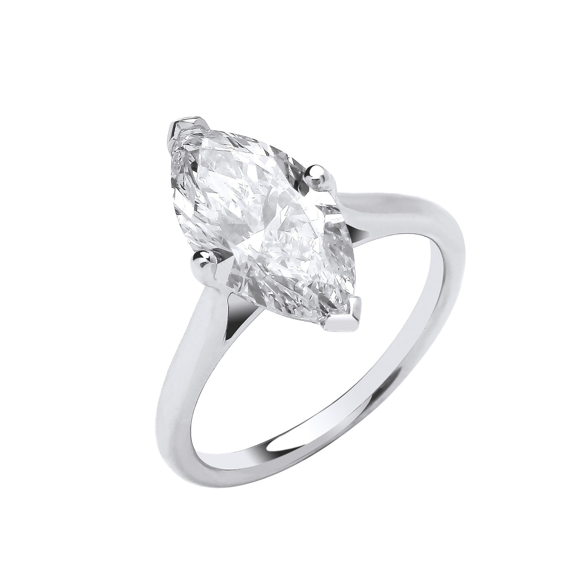 18ct White Gold 3.00ctw Marquise Cut  LAB GROWN Diamond Ring IGI Cert