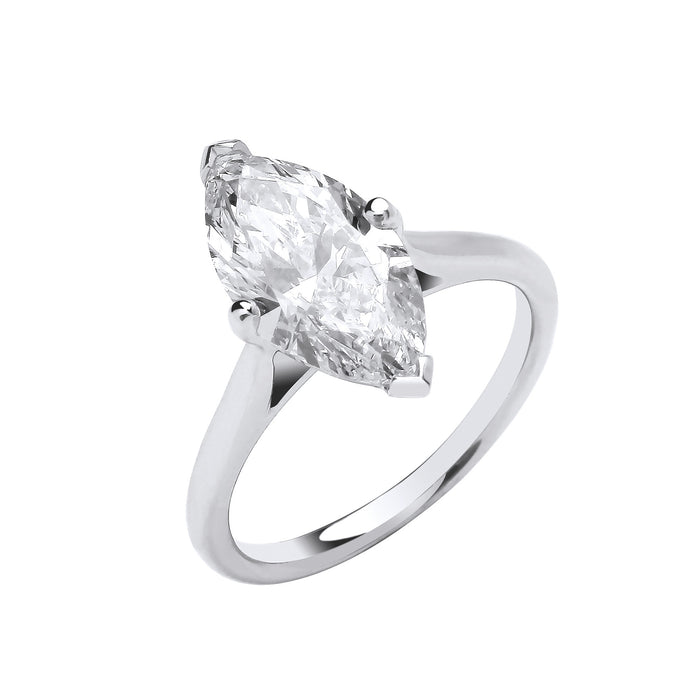 18ct White Gold 3.00ctw Marquise Cut  LAB GROWN Diamond Ring IGI Cert