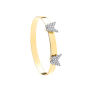 Y/G 4.3mm CZ Butterflies Baby Bangle