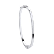 Silver Plain Square Ladies Bangle