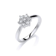 9ct W/G 0.33ct Diamond 7St Cluster Ring
