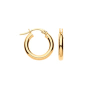 Y/G 15mm Plain Tube Hoop Earrings