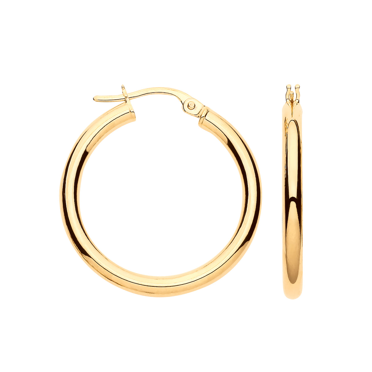 Y/G 25mm Plain Tube Hoop Earrings