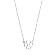 Silver Four Leaf Clover Pendant Chain