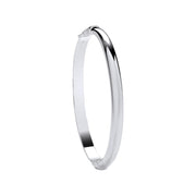 Silver Plain Oval D-Shape 5.9mm Ladies Bangle