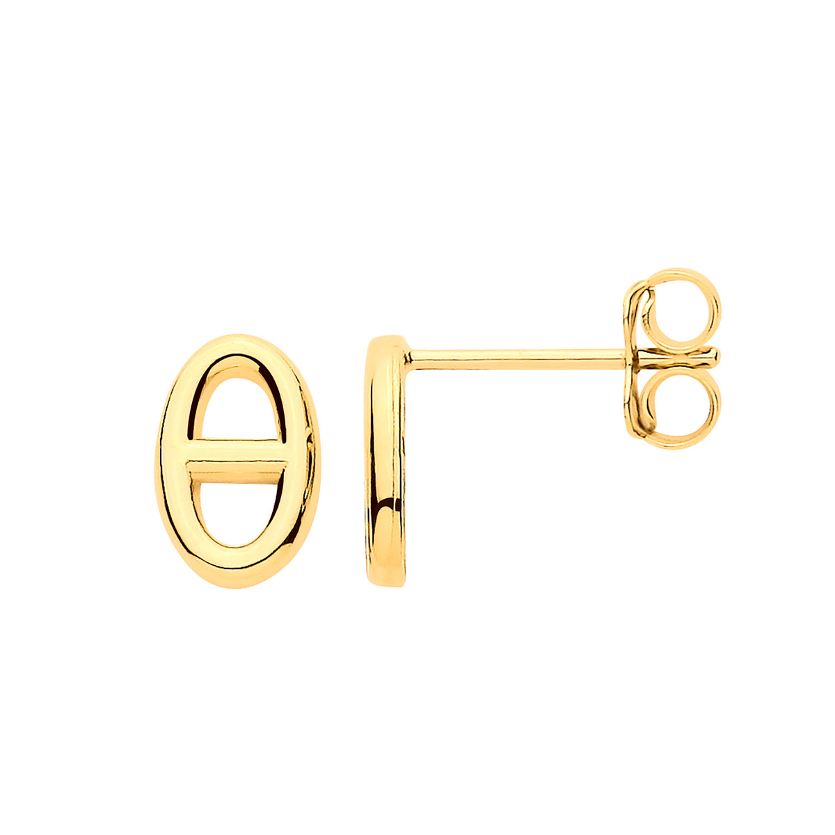 Y/G Oval Marine Plain Studs