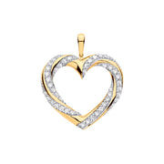 9ct Yellow Gold 0.50ct Diamond Heart Pendant