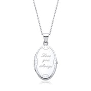 Love You Always Oval Silver Locket