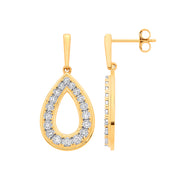 9ct Yellow Gold 0.25ctw Drop Earrings
