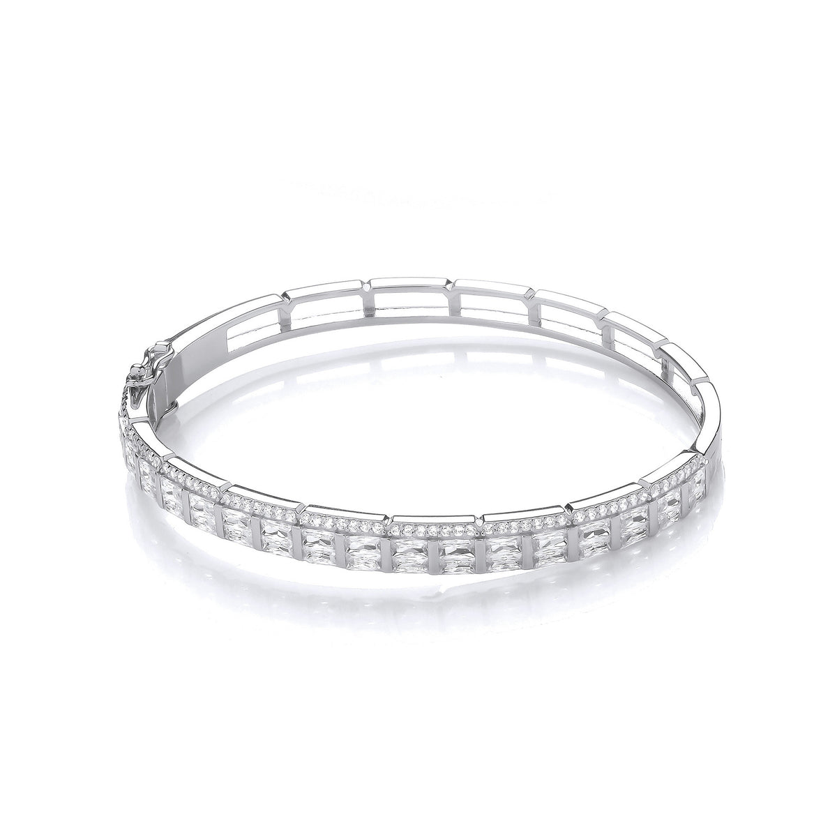 Baguette & Round CZs Ladies J-Jaz Bangle