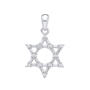 Silver CZs Star of David Pendant